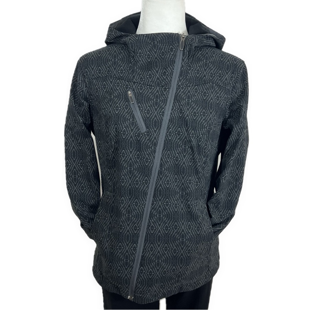 Columbia Jacket Asymmetrical Zip Omni-Shield Softshell Hooded Black Gray Medium - Picture 4 of 17